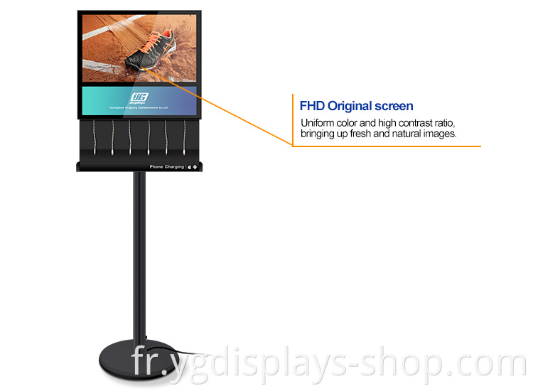 digital advertising screen phone charger